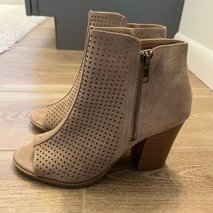 Brown Open-Toe Booties - NEW WITH TAGS (NWT)